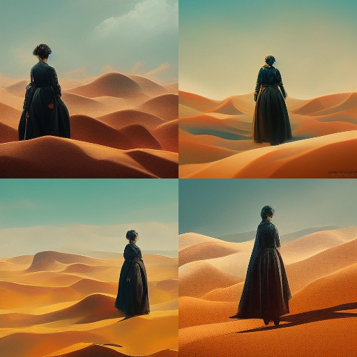 AI generated art - Woman in Dune, Denis Villeneuve style