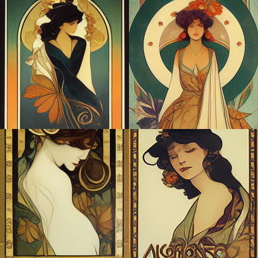 AI generated art in a style of Alfonso Mucha