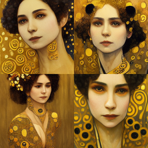 AI generated art - Golden woman in a style of Gustav Klimt